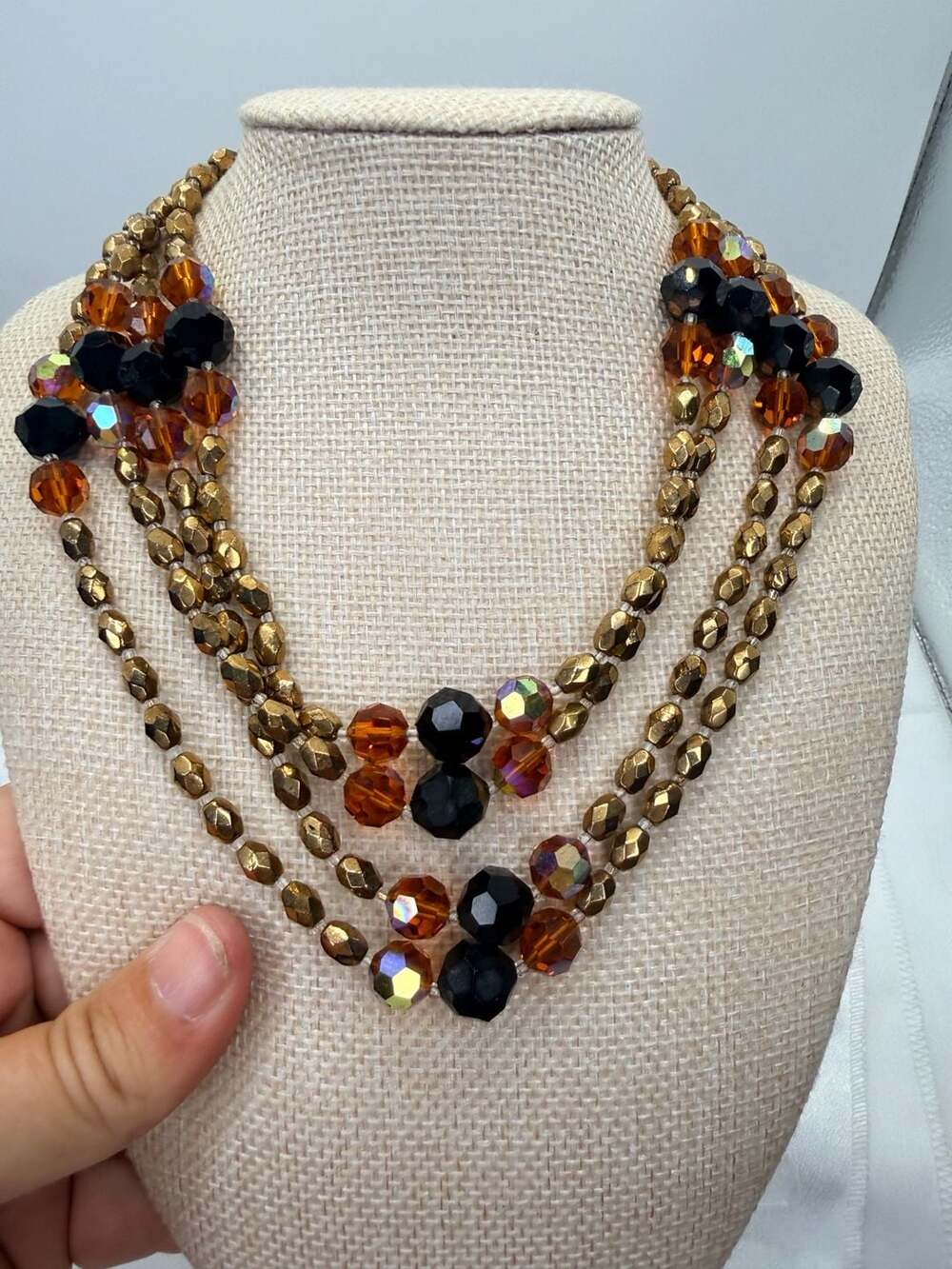 Sandor Beaded Multi Strand Necklace Vintage